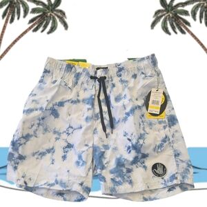 Body Glove Tie-Dye Blue and White Swim Trunks